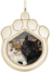 Image of Rembrandt Cat Paw Print PhotoArt Charm (Choose Metal) FLFCBL4BC10
