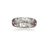 Image of Rhodium Plated Band with Clear Rhinestones 925 Sterling Silver - CLEARANCE
