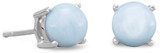 Image of Rhodium Plated Larimar Stud Earrings 925 Sterling Silver