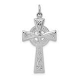 Image of Rhodium-Plated Sterling Silver Celtic Cross Pendant