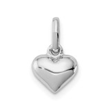 Image of Rhodium-Plated Sterling Silver Childs Polished Heart Pendant QP4048