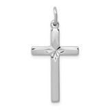 Image of Rhodium-Plated Sterling Silver Cross Pendant QC8146