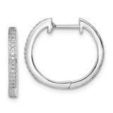 Image of 17mm Rhodium-Plated Sterling Silver Diamond Earrings