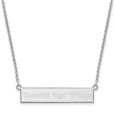 Image of Rhodium-plated Sterling Silver NHL LogoArt Detroit Red Wings Small Bar Necklace