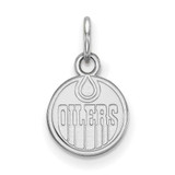 Image of Rhodium-plated Sterling Silver NHL LogoArt Edmonton Oilers XS Pendant