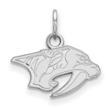 Image of Rhodium-plated Sterling Silver NHL LogoArt Nashville Predators XS Pendant
