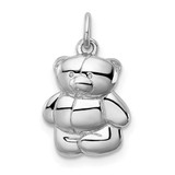 Image of Rhodium-Plated Sterling Silver Teddy Bear Pendant