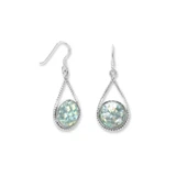 Image of Roman Glass Drop Earrings 925 Sterling Silver