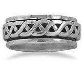 Image of Rope Design Spin Ring 925 Sterling Silver