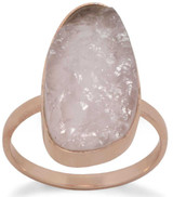 Image of Rose Gold Plated Rose Quartz Ring 925 Sterling Silver