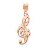 Image of Rose Gold Plated Sterling Silver Treble Clef Music Note Name Pendant Pendant - Small