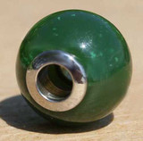 Image of Round Genuine Natural Nephrite Jade Bead w/ Surgical Steel Inside 14mm
