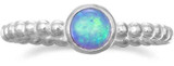 Image of Round Synthetic Opal Ring 925 Sterling Silver