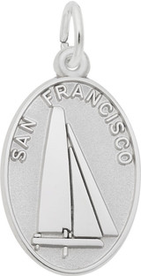 San Francisco Catamaran Disc Charm (Choose Metal) by Rembrandt