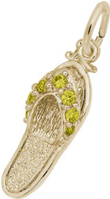 Image of Sandal w/ Yellow Synthetic Crystals Charm (Choose Metal) by Rembrandt