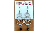 Image of Sara Blaine Black Onyx Cavern Drop Earrings 925 Sterling Silver