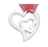 Image of Satin/Polished Heart in Heart Pendant 925 Sterling Silver - CLEARANCE