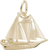 Image of Schooner Sailboat Charm (Choose Metal) by Rembrandt