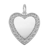 Image of Scrolled Classic Heart Charm (Choose Metal) by Rembrandt