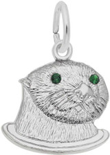 Image of Sea Otter w/ Green Synthetic Crystals (Choose Metal) by Rembrandt