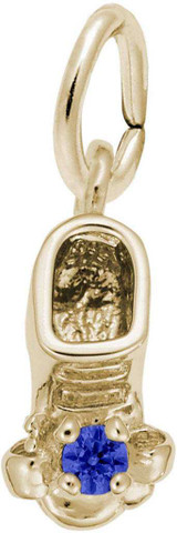 Image of September Babyshoe w/ Synthetic Crystal Charm (Choose Metal) by Rembrandt