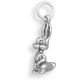 Image of Sitting Rabbit Charm 925 Sterling Silver