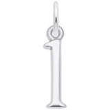 Image of Slender Number 1 Charm (Choose Metal) by Rembrandt