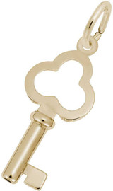 Image of Small Antique Trefoil Key Charm (Choose Metal) by Rembrandt