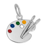 Image of Small Artist Palette Charm w/ Multicolor Enamel (Choose Metal) by Rembrandt