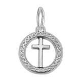 Image of Small Cross in Ring Charm (Choose Metal) by Rembrandt