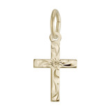 Image of Small Flare Design Cross Charm (Choose Metal) by Rembrandt