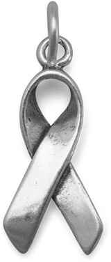 Image of Small Folded Ribbon Charm 925 Sterling Silver