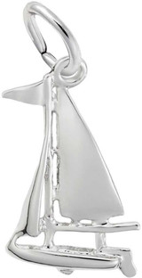 Image of Small Sloop Sailboat Charm (Choose Metal) by Rembrandt