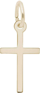Image of Small Thin Cross Charm (Choose Metal) by Rembrandt