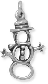 Image of Snowman Charm 925 Sterling Silver
