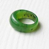 Natural Untreated Solid Nephrite Jade Dome Top Ring