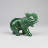 Natural Untreated Solid Nephrite Jade Elephant With Trunk Up Figurine