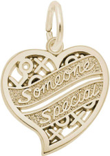 Image of Someone Special Hugs & Kisses Heart Charm (Choose Metal) by Rembrandt