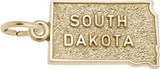 Image of South Dakota Map Charm (Choose Metal) by Rembrandt