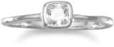 Image of Square Clear CZ Ring 925 Sterling Silver