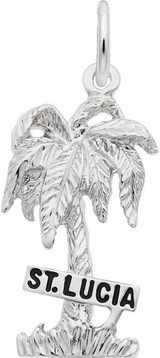 Image of St. Lucia Palm Tree Charm (Choose Metal) by Rembrandt