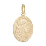 Image of St. Michael Oval Charm (Choose Metal) by Rembrandt