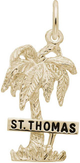 Image of St. Thomas Palm Tree Charm (Choose Metal) by Rembrandt