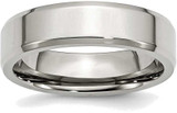 Image of Stainless Steel Beveled Edge 6mm Polished Band Ring