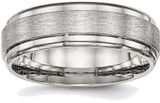 Image of Stainless Steel Brushed and Polished Ridged Edge Ring