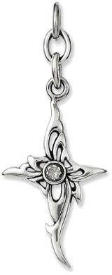 Image of Stainless Steel Cross w/ CZ Interchangeable Pendant