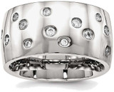 Image of Stainless Steel Polished CZ Ring