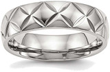 Image of Stainless Steel Polished Diamond-Cut Ring SR497