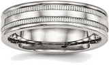 Image of Stainless Steel Polished Grooved 6.00mm Band Ring
