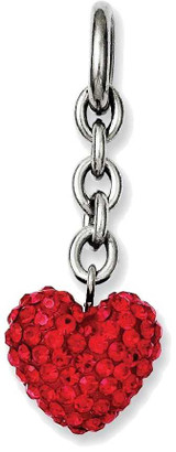 Image of Stainless Steel Red CZ Heart Interchangeable Pendant